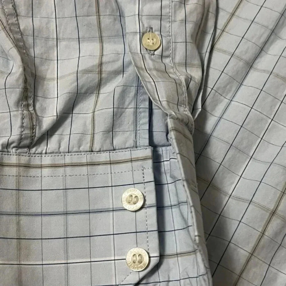 Lacoste Mens Long Sleeve Cotton Button Down Check Shirt 40 - Light Blue - Picture 3 of 5
